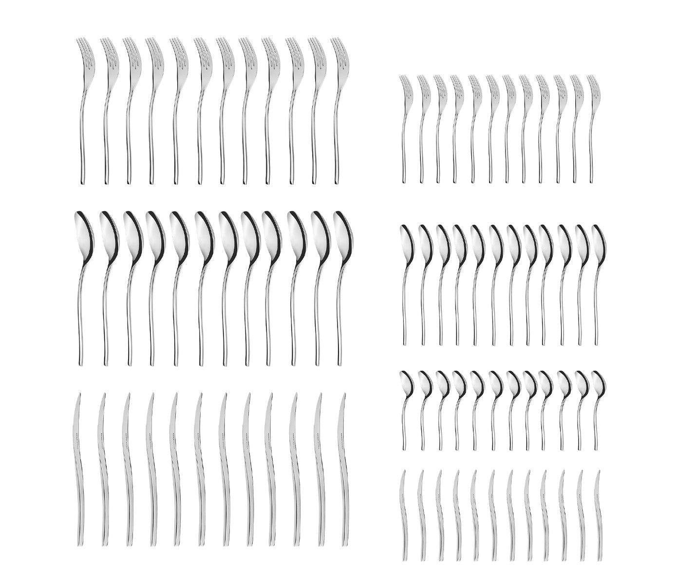 316+ Elegance Dora Platinum 12 Person 84 Piece Cutlery Set