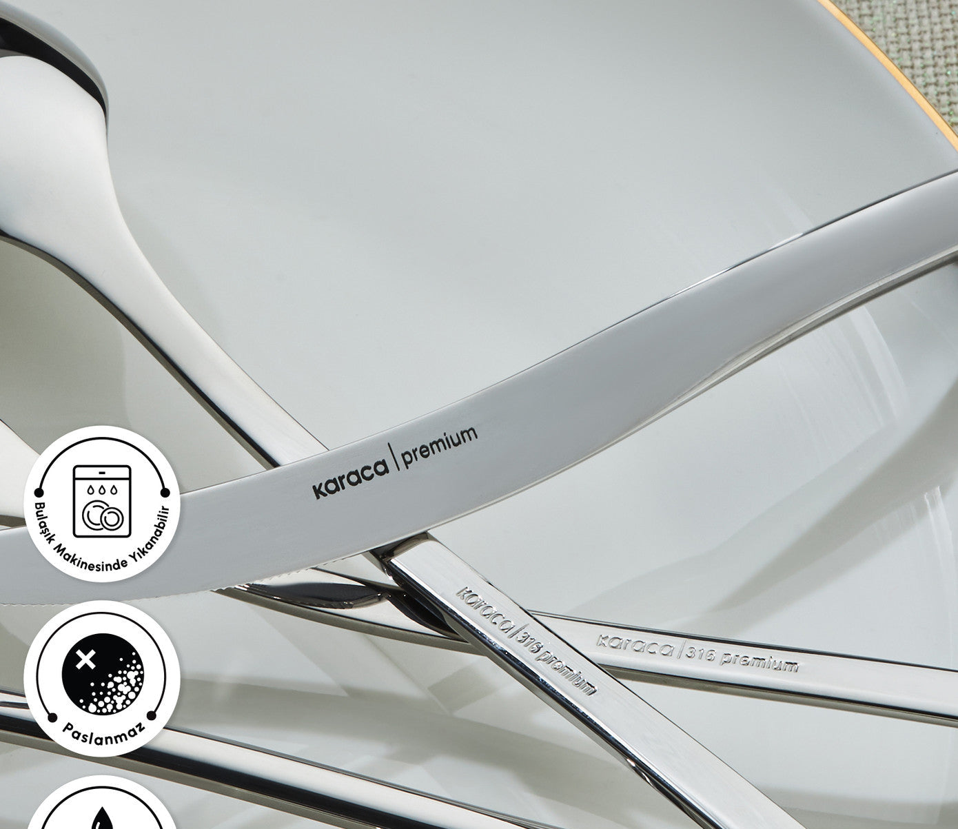 316+ Elegance Dora Platinum 12 Person 84 Piece Cutlery Set