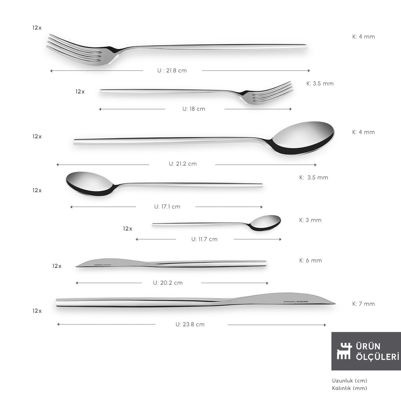 316 Premium Mild Platinum 12 Person 84 Piece Cutlery Set