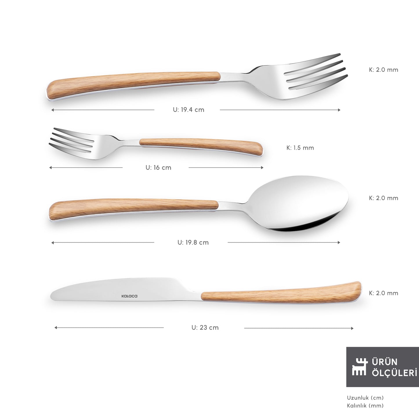 Karaca Melia Platinum 24-Piece Cutlery Set for 6 People