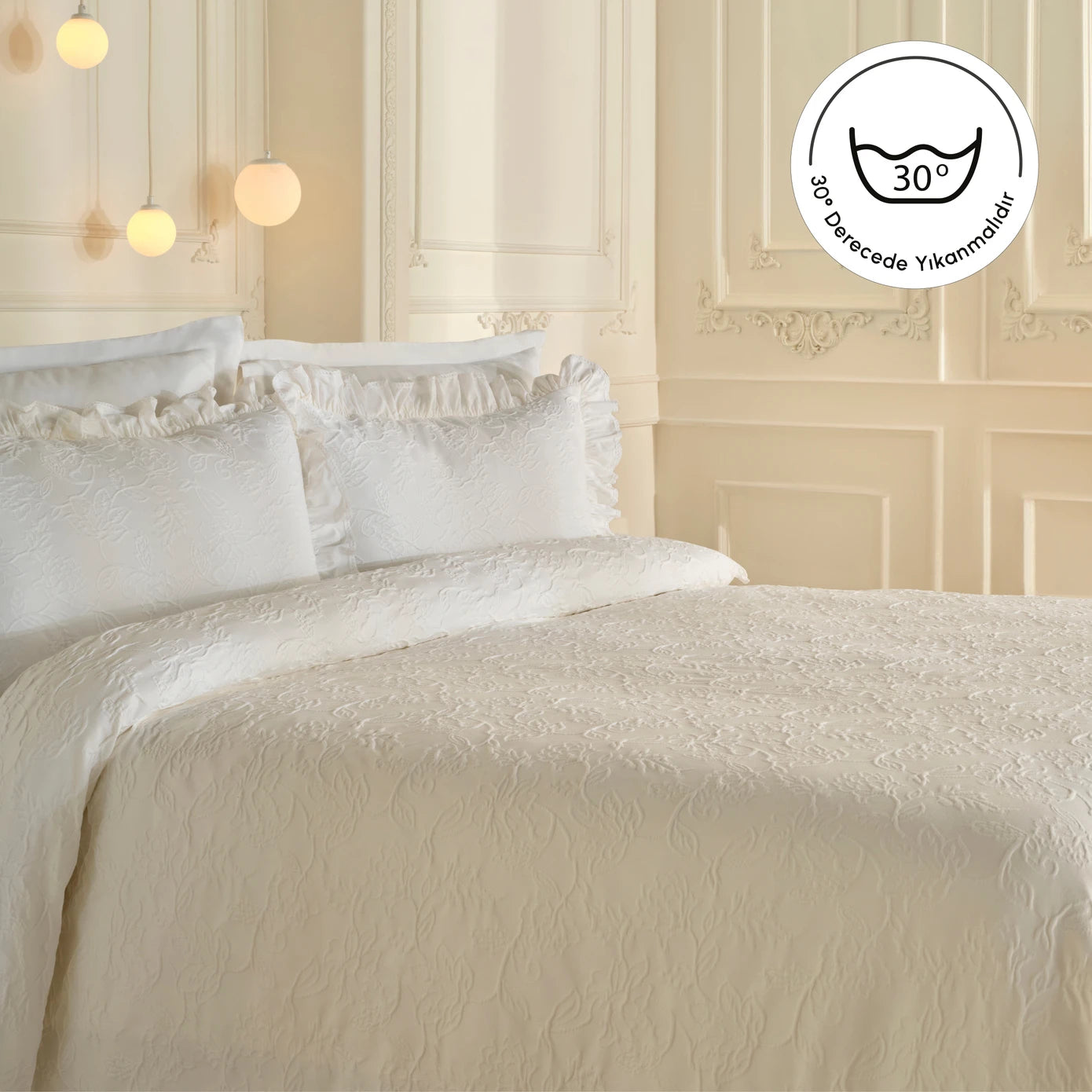 White Collection Tyra 100% Cotton Double Bedspread White