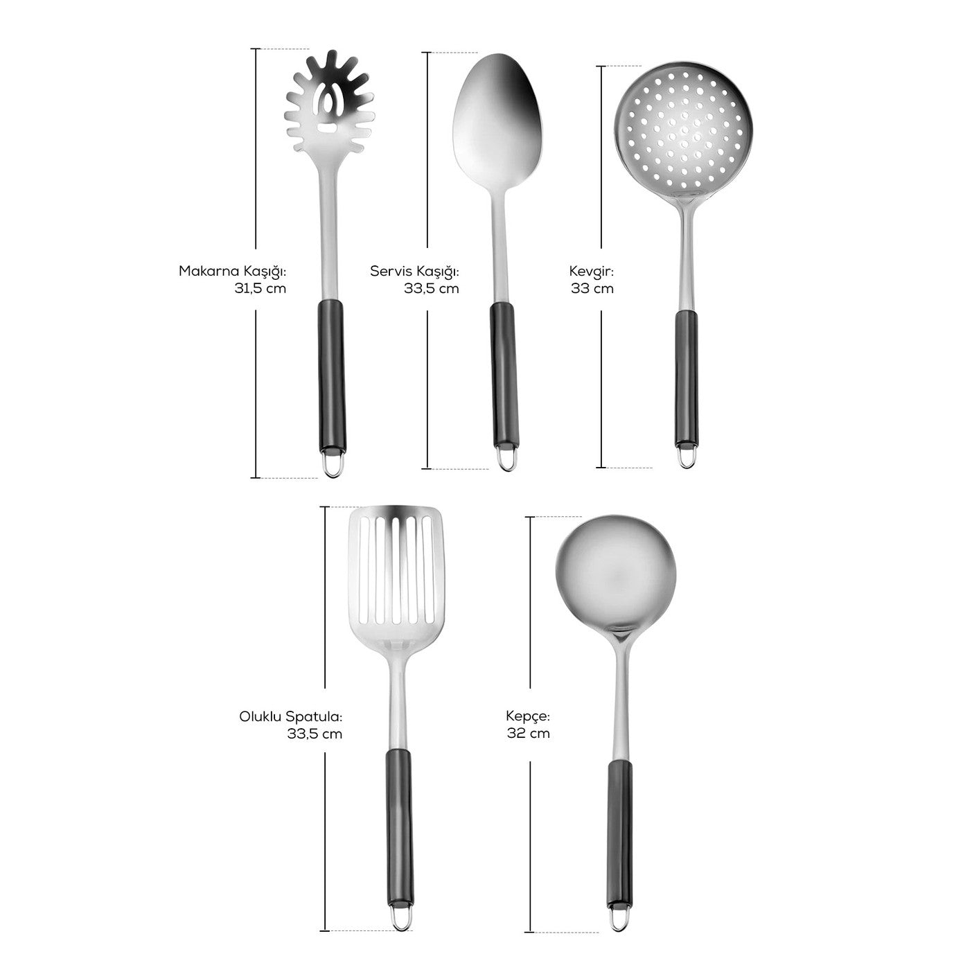 Master Black 5 Piece Service Set
