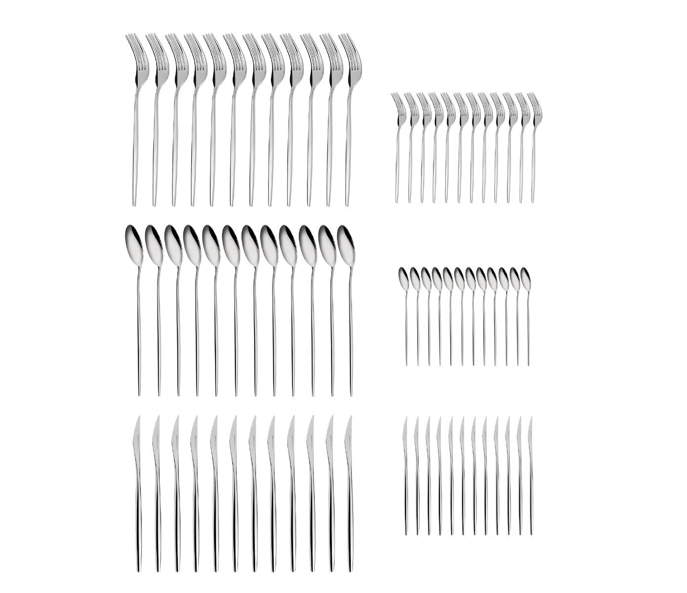 New Porto Platinum 12 Person 60 Piece Cutlery Set