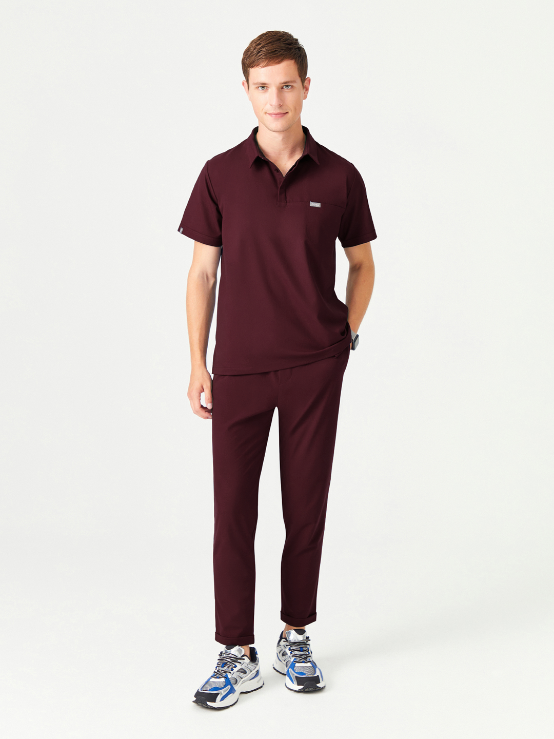 Cosa 03 Men's Scrub Trousers - Burgundy