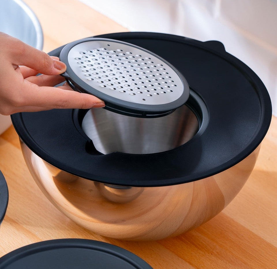 Karat Steel 9 Piece Grater Mixing Bowl - 16/20/24 cm