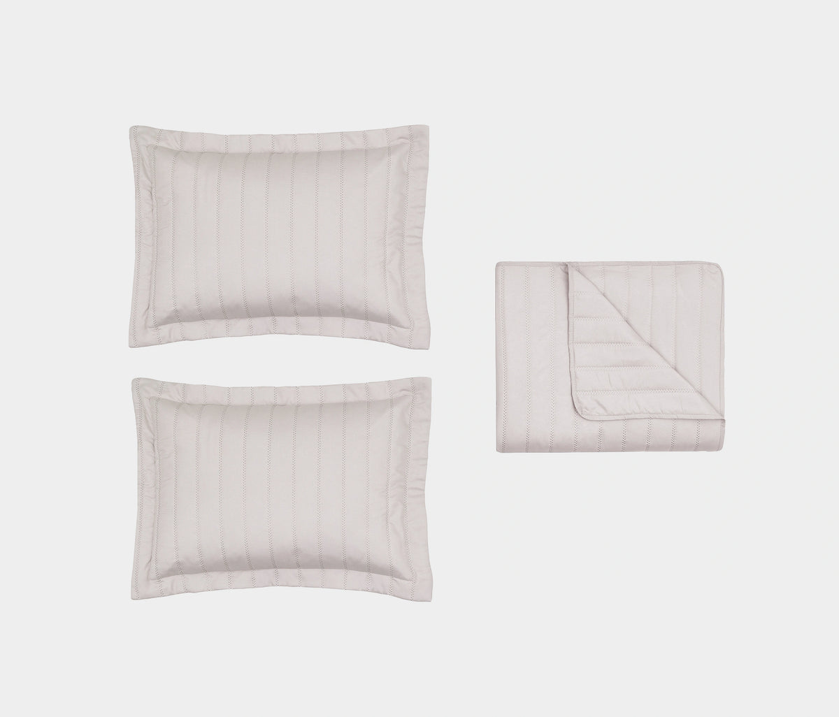 Faint Quilted Bedspread Set - Stone