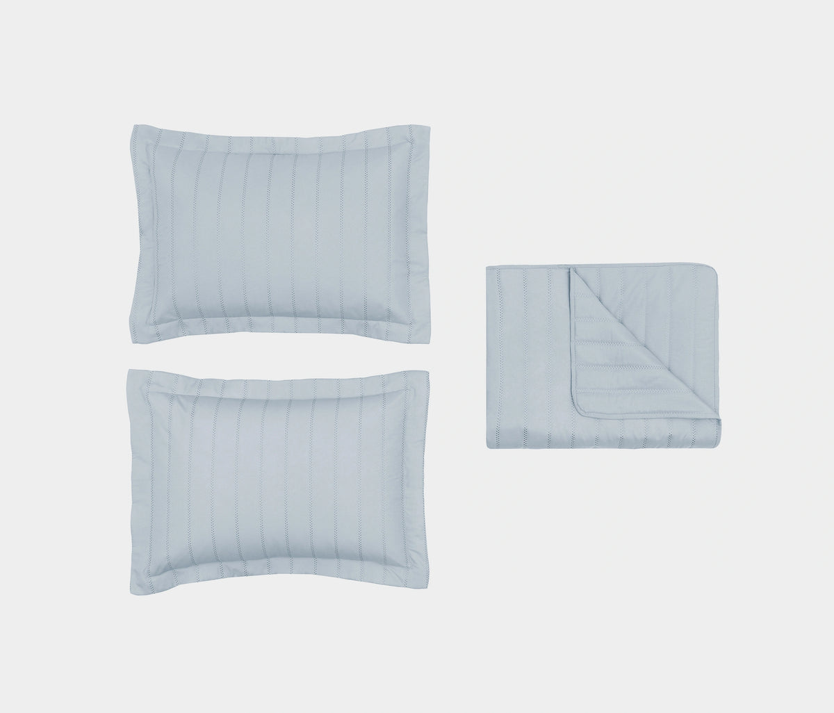Faint Quilted Bedspread Set - Gray