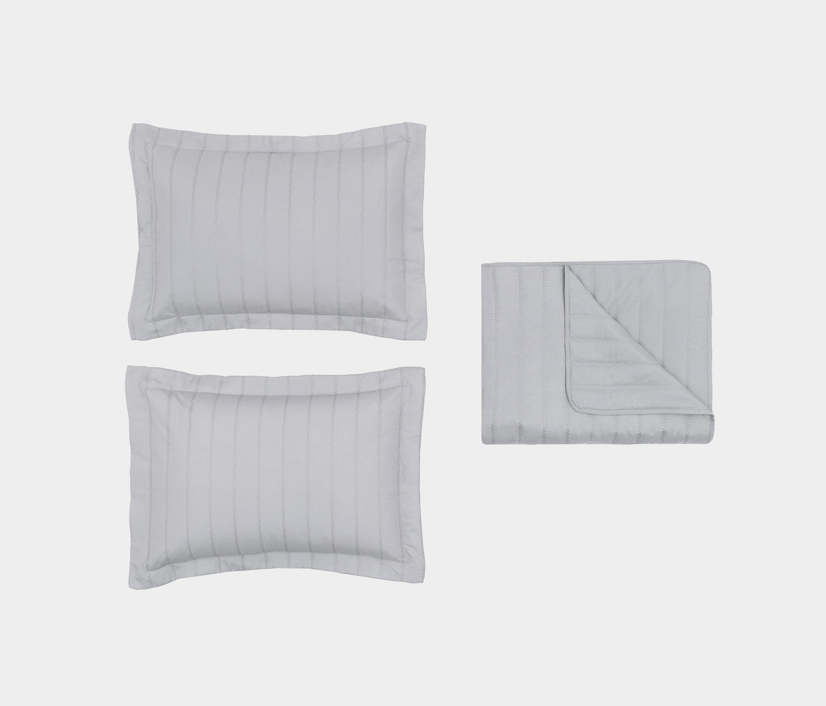 Faint Quilted Bedspread Set - Anthracite