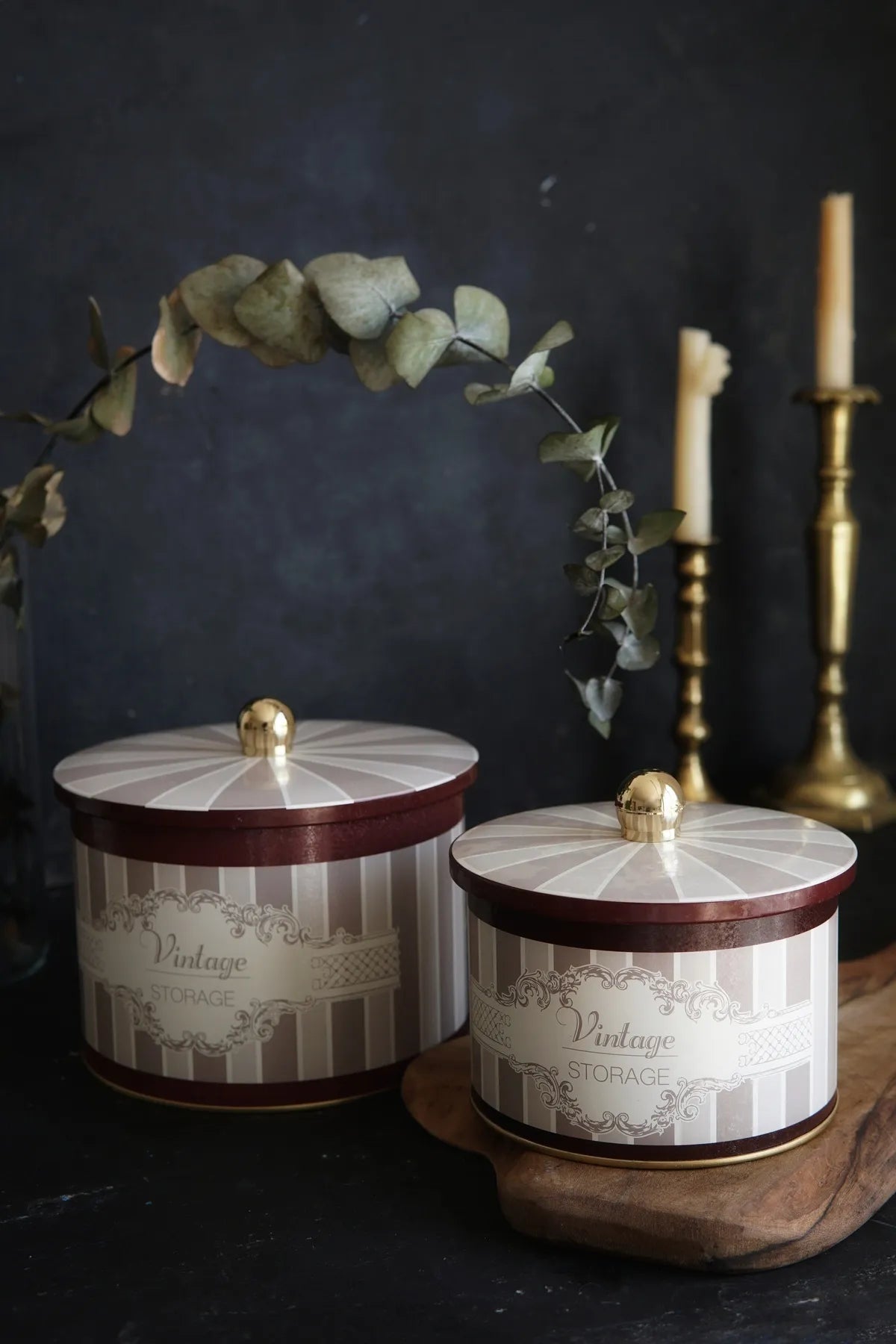 Vintage Elegance Metal Storage Box Set of 2