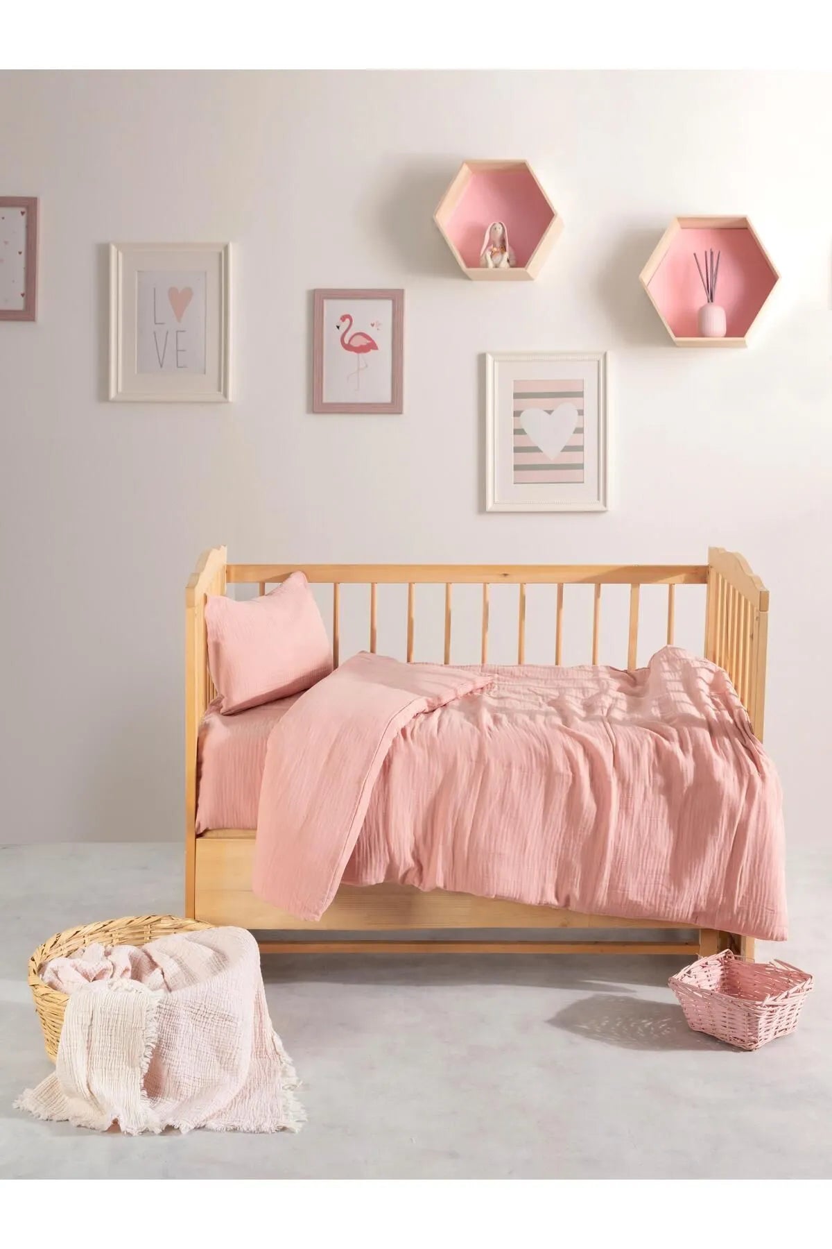 Muslin 100% Natural Cotton Baby Duvet Cover Set 100 X 150cm