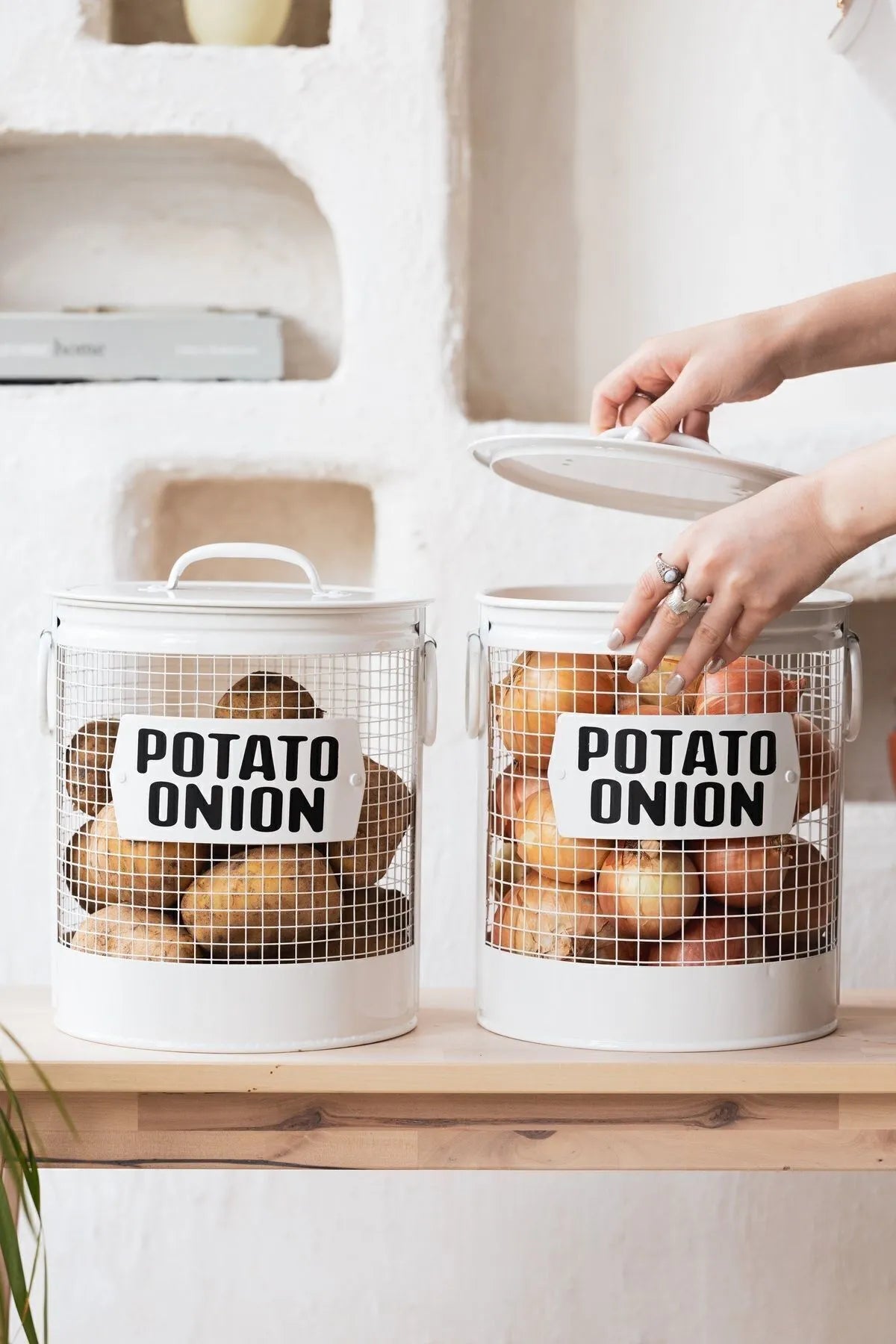2-Piece Galvanized Covered Wire Potato & Onion Basket