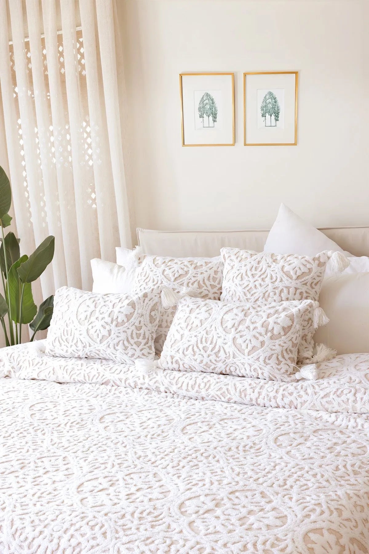 Motive Scandinavian Bedspread Set Bohemian Pattern