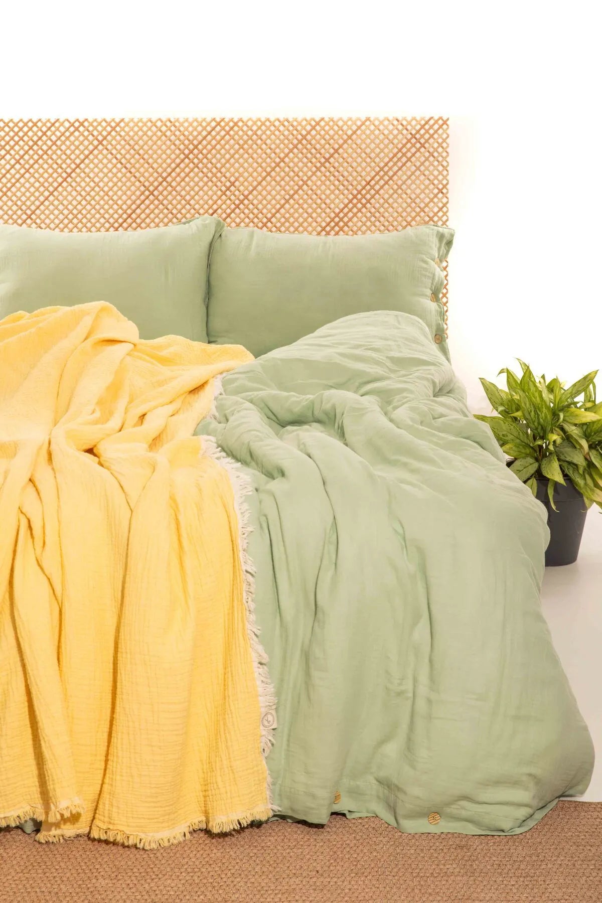 Cloudy Mood 2 Layer Muslin Double Duvet Cover Set