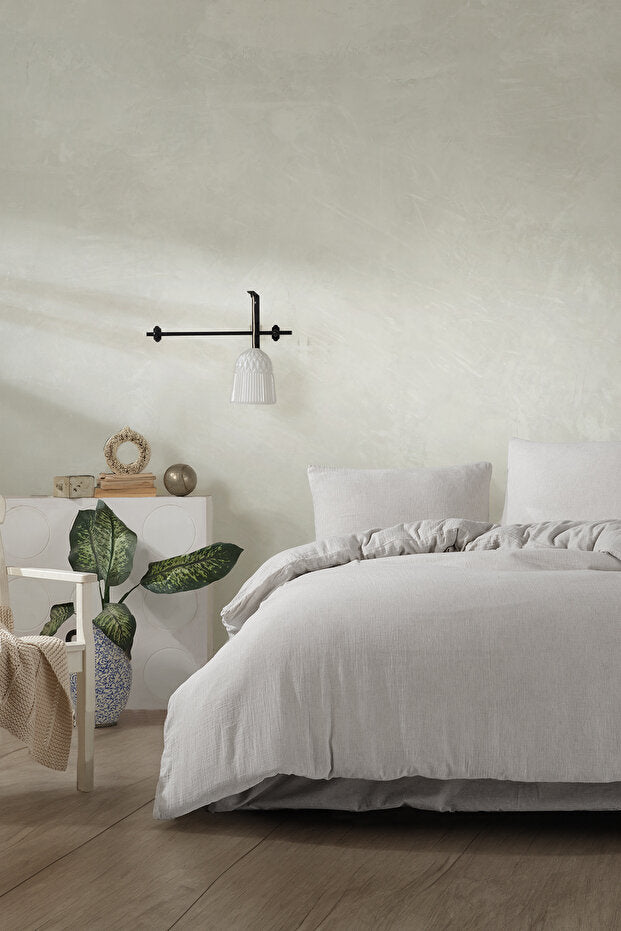 Simon 100% Cotton Muslin Washable Vintage Duvet Cover Set