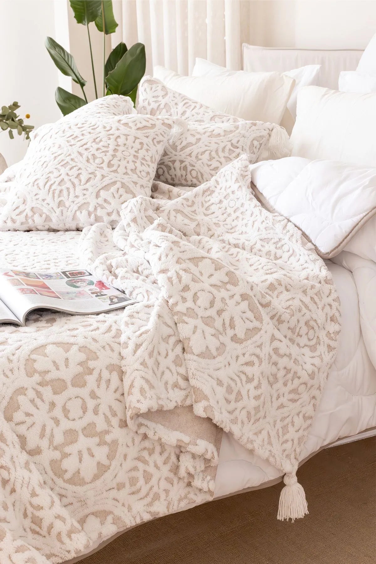 Motive Scandinavian Bedspread Set Bohemian Pattern