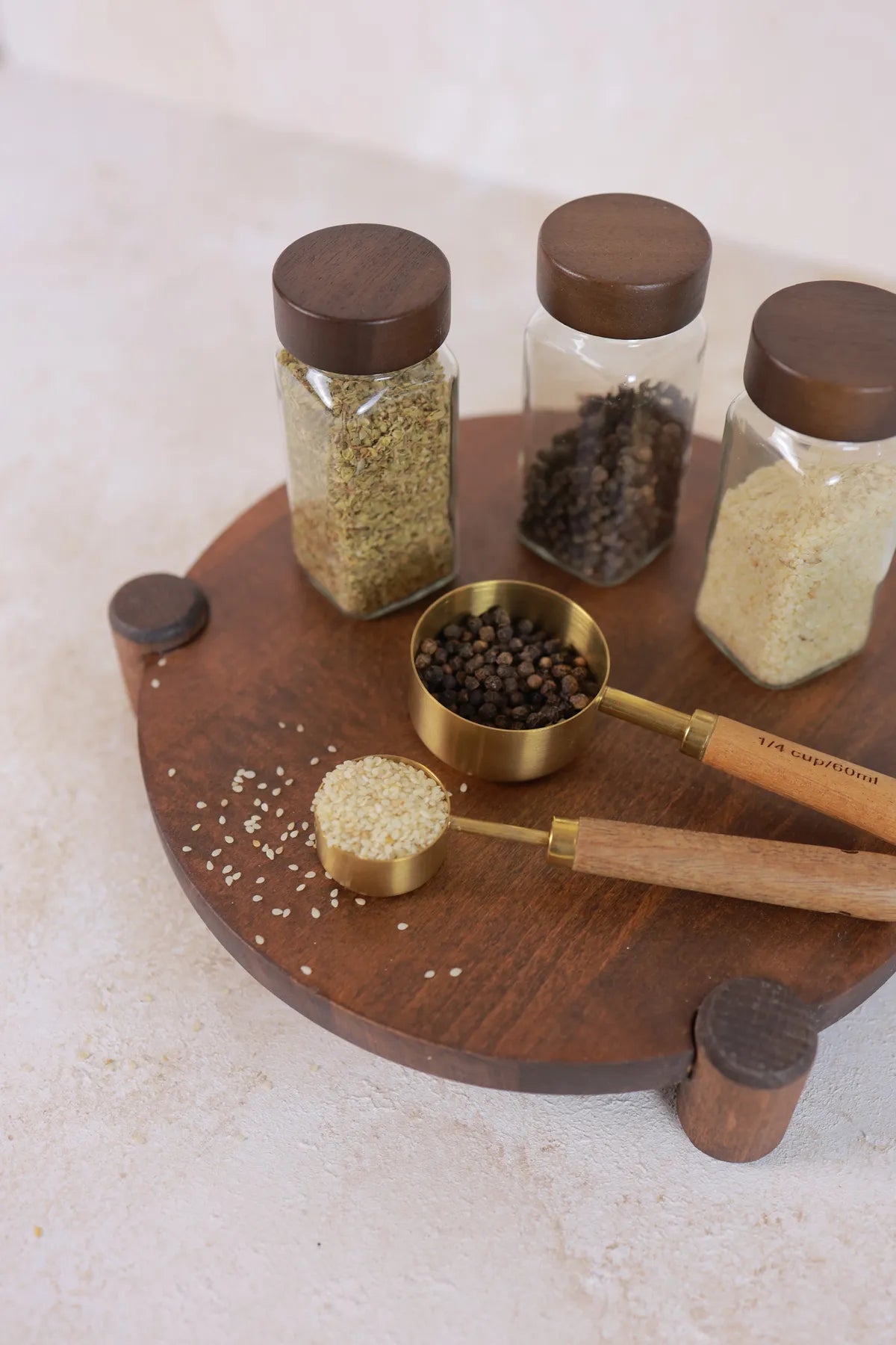Wooden Round Accacia Stand 25 cm