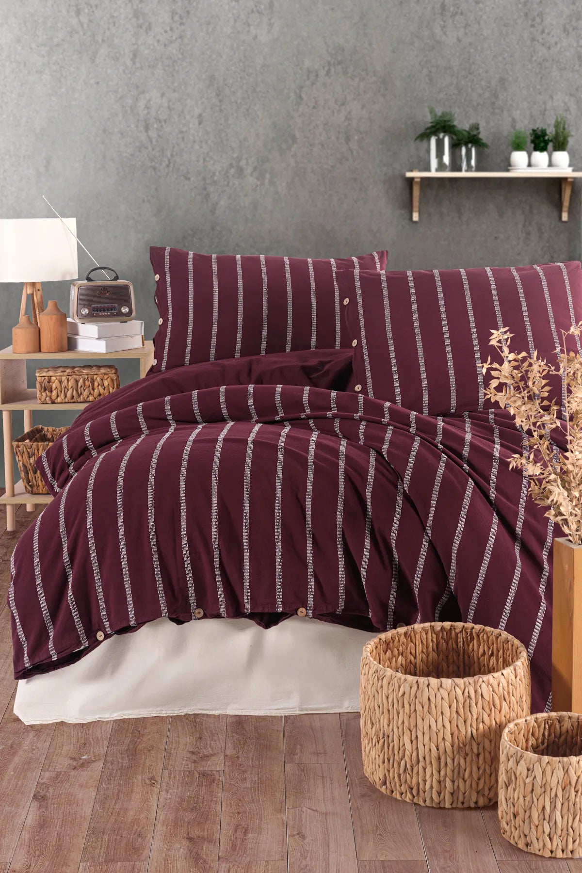 Kronos 100% Cotton Washable Vintage Duvet Cover Set