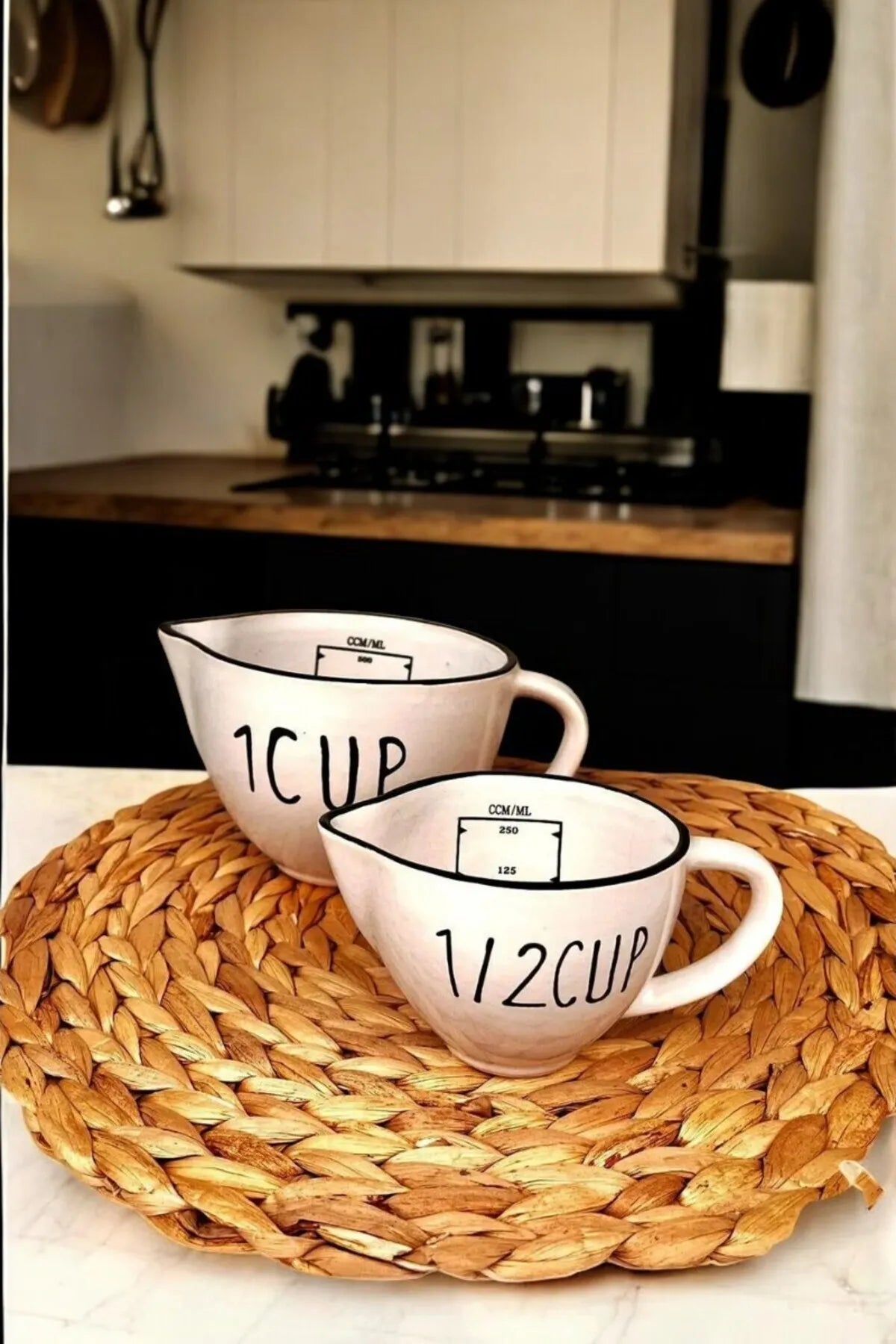 2 Piece Porcelain Measuring Cup