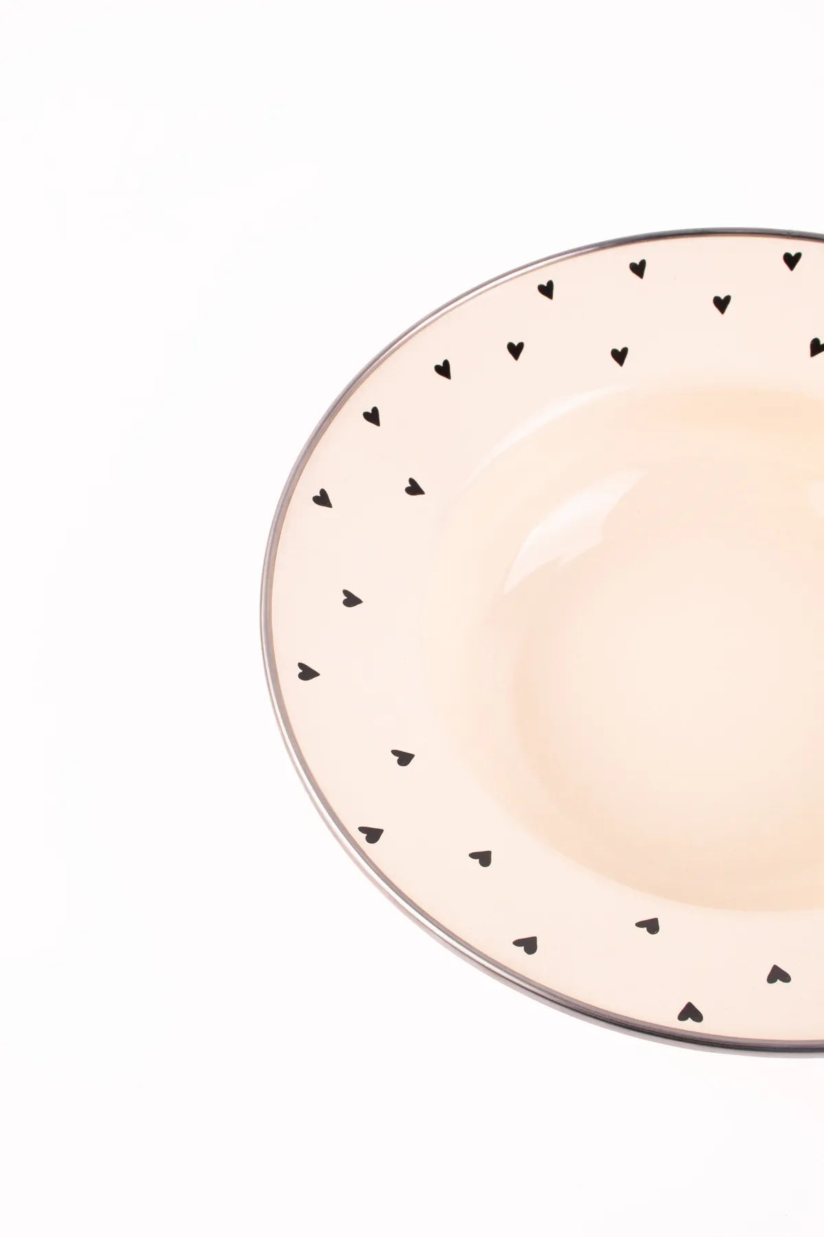 Black Cupid Enamel Deep Pasta and Salad Plate