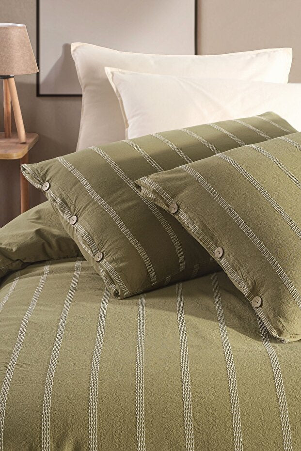 Kronos Mist 100% Cotton Washable Vintage Duvet Cover Set