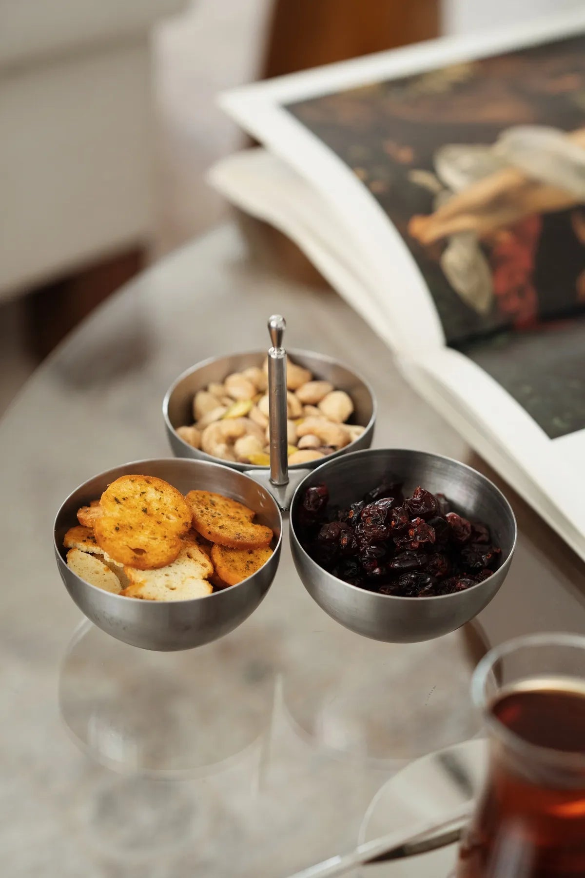 3 Piece Metal Matte Snack Bowl Stainless Steel