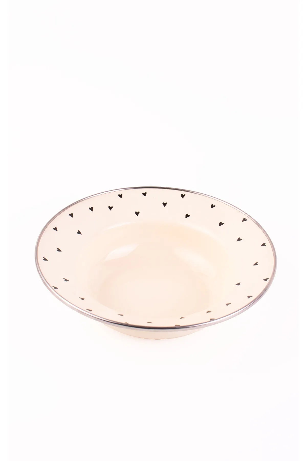 Black Cupid Enamel Deep Pasta and Salad Plate