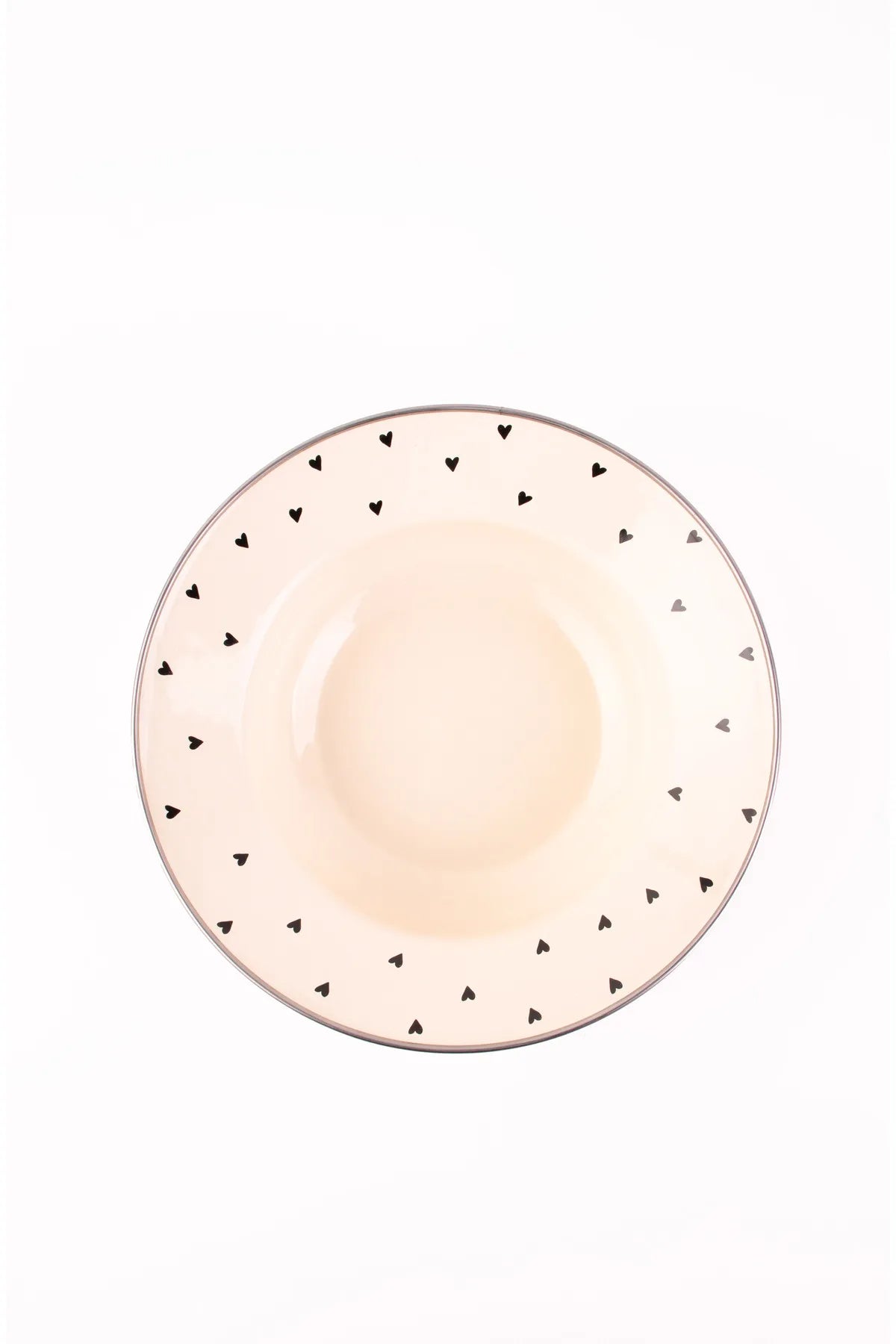 Black Cupid Enamel Deep Pasta and Salad Plate