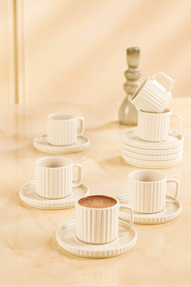 Striped Saturn Modern Coffee Cup 6 Person Set