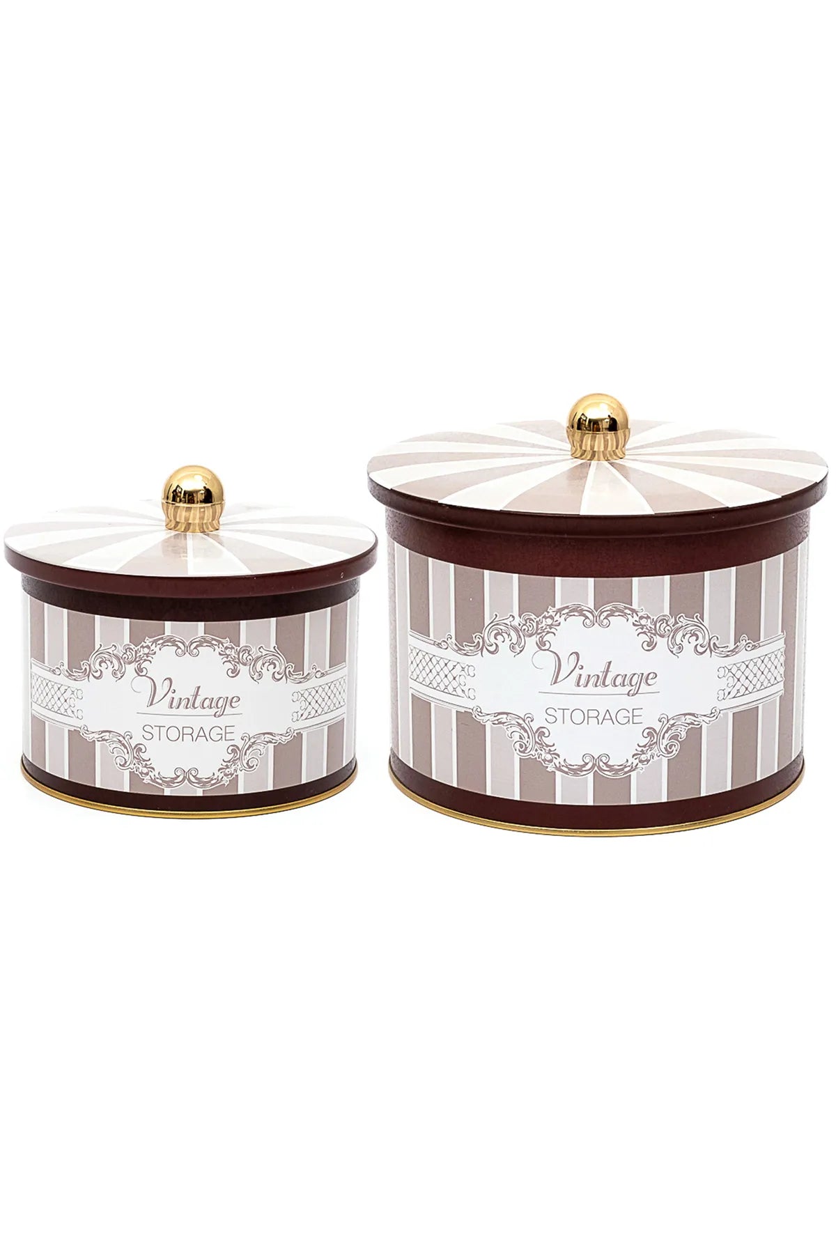 Vintage Elegance Metal Storage Box Set of 2