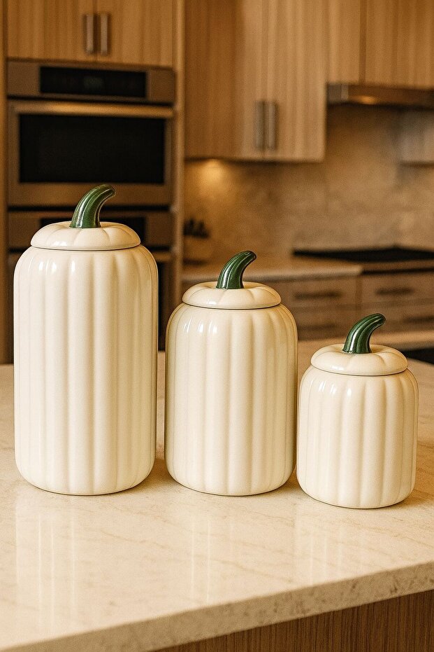 3 Piece Pumpkin Jar Set
