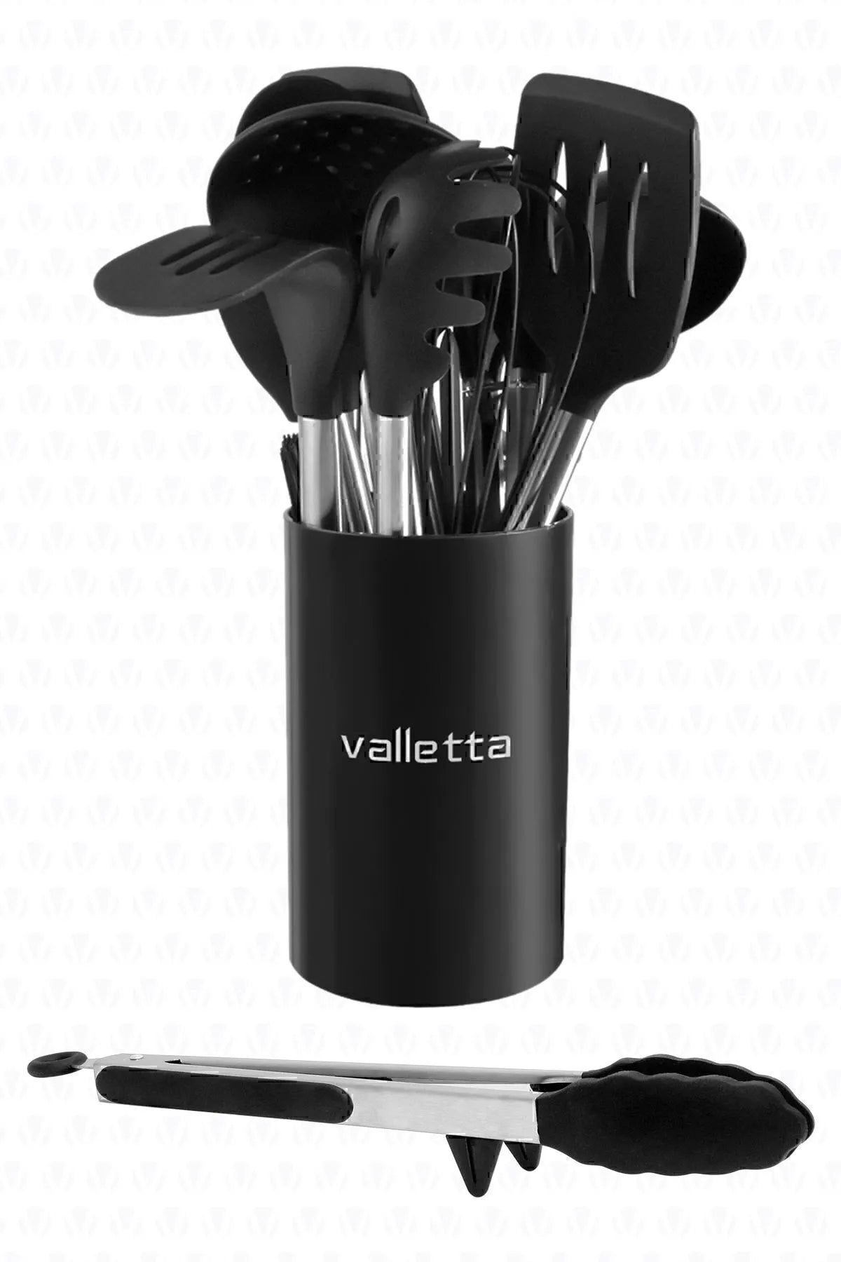 Mora 14 Piece Silicone Kitchen Set- Black