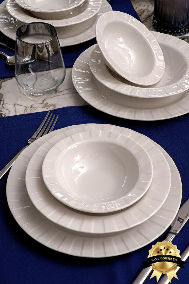 Emerald 18 Piece Porcelain Dinner Set for 6 People