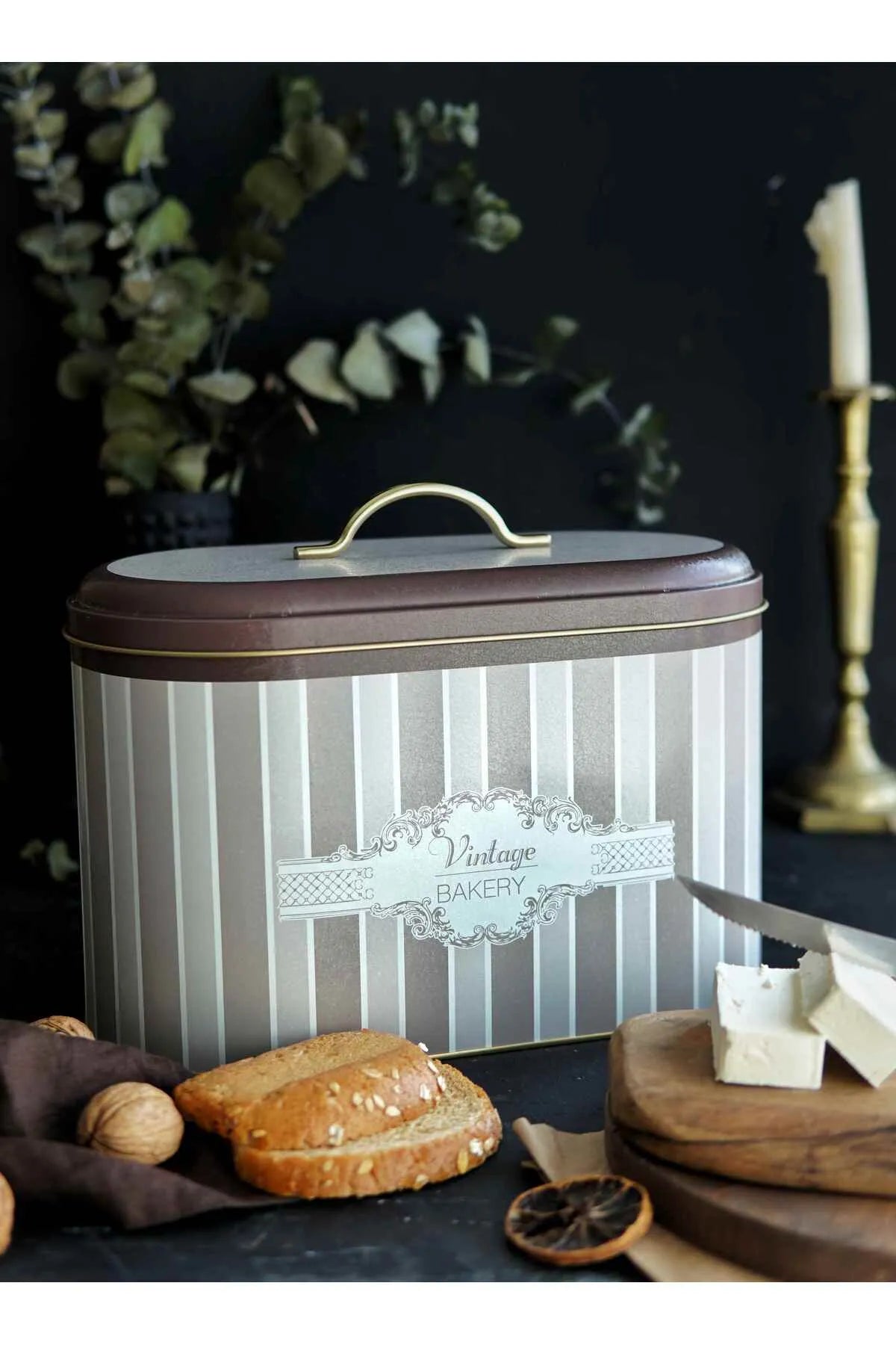 Vintage Elegance Metal Bread Storage Container