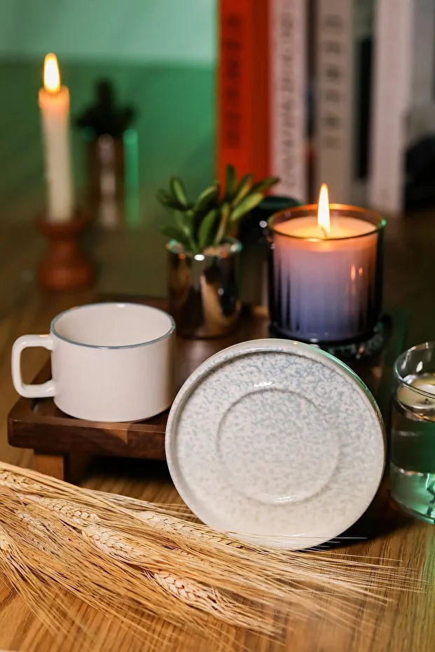 Kumsal Porcelain Tea/Cappuccino Cup 2 Person Set