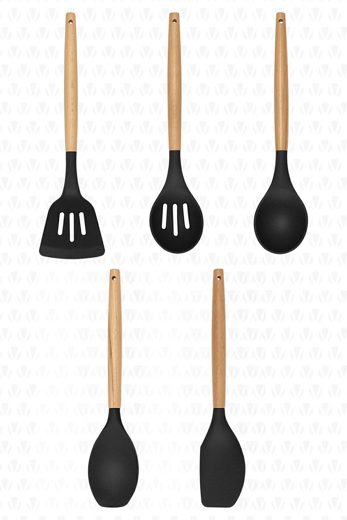 Lingo Bamboo 5 Piece Silicone Kitchen Set
