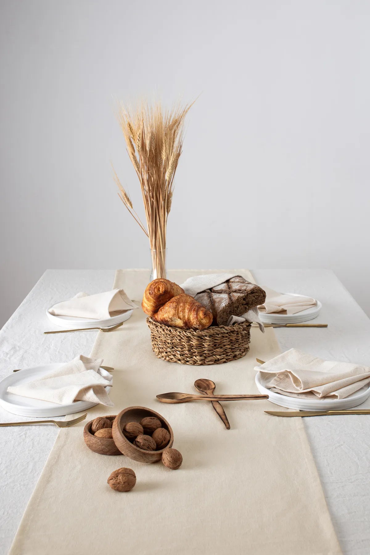 Organic Raw Texture Linen Runner 40 X 150 Cm