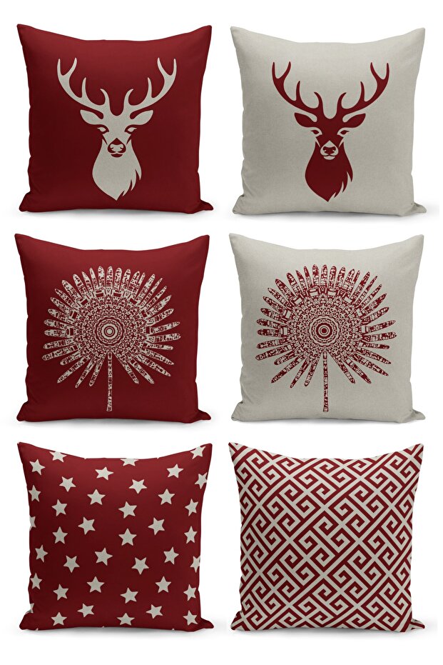6 Piece Pillow Cover Double Sided Digital Print