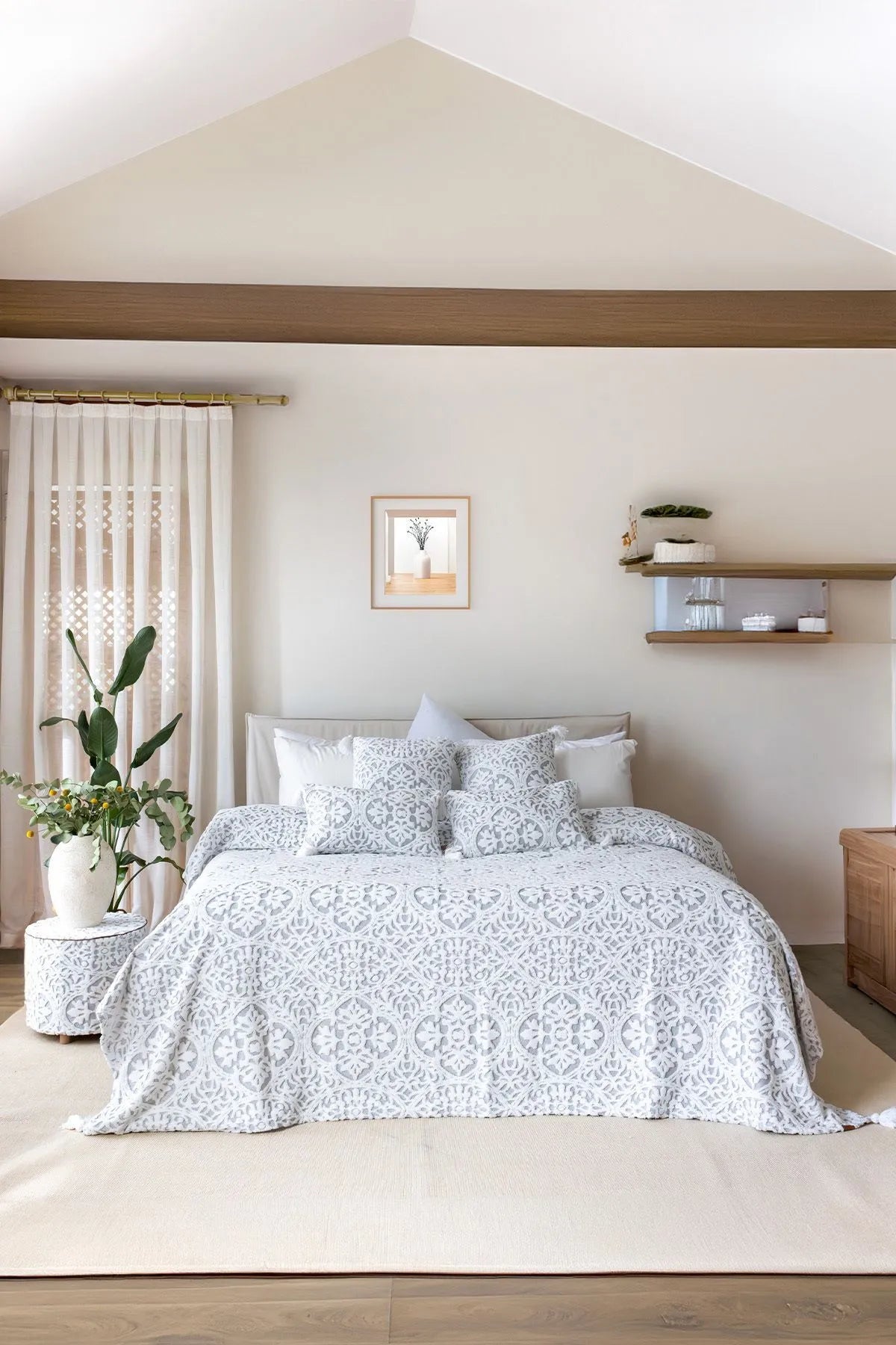 Motive Scandinavian Bedspread Set Bohemian Pattern