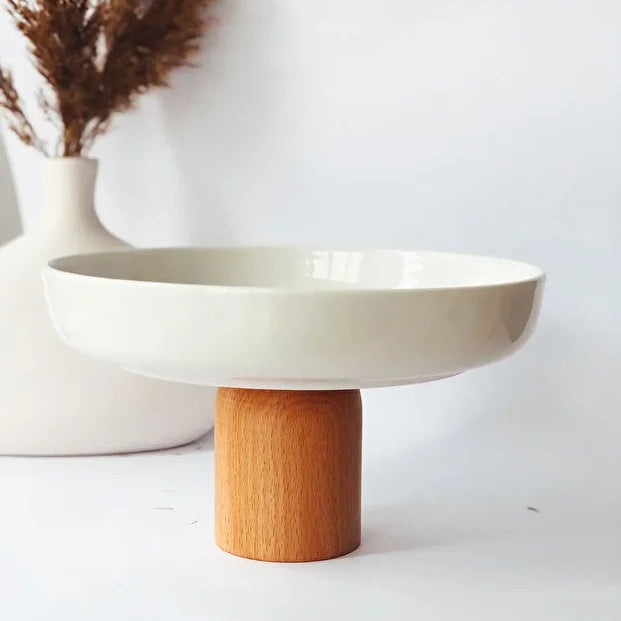 Porcelain Wooden Presentation Bowl 25 cm