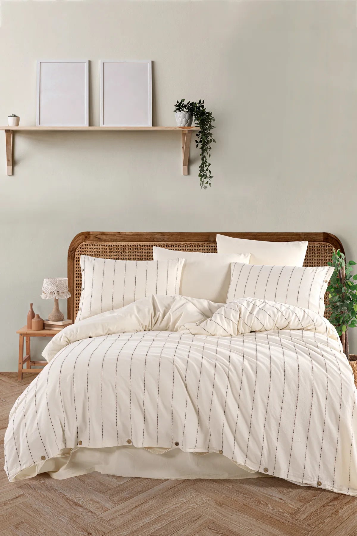 Hestia 100% Cotton Washable Vintage Duvet Cover Set