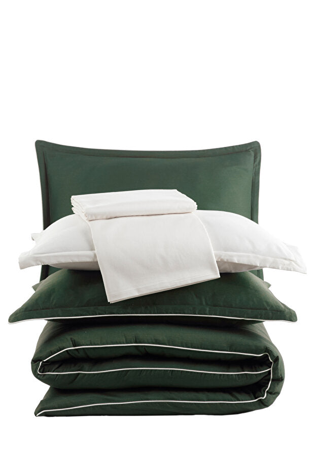 Viridis 100% Cotton Satin Duvet Cover Set