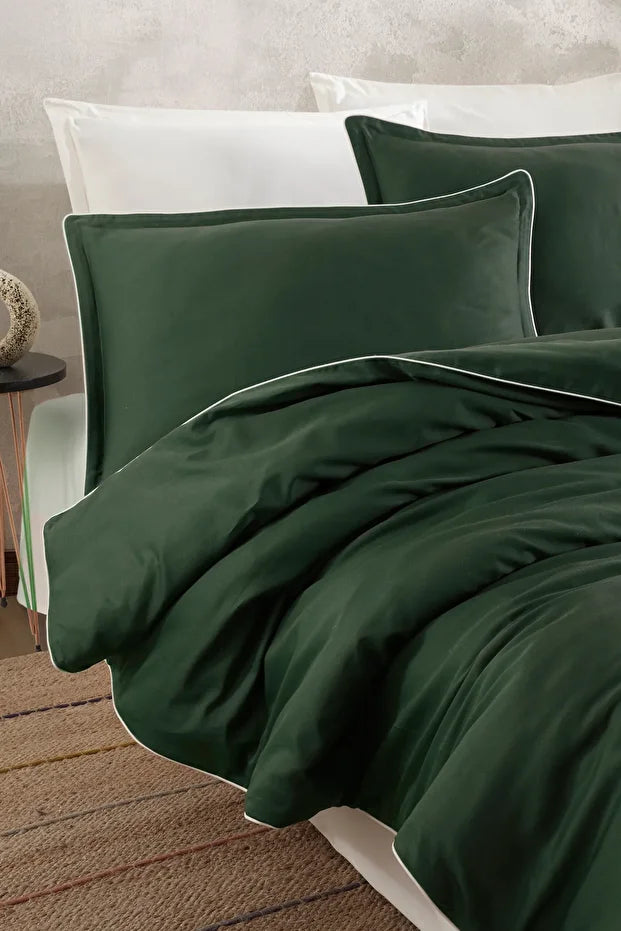 Viridis 100% Cotton Satin Duvet Cover Set