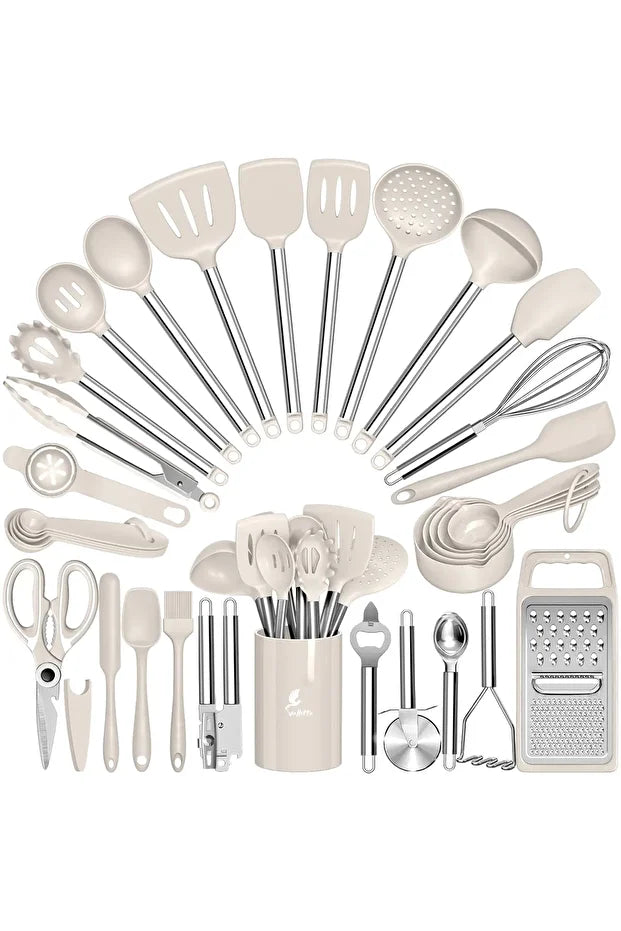 Marbella 35 Piece Stainless Steel Silicone Kitchen Set