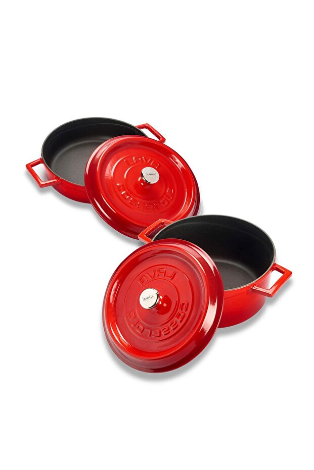 Cast Iron Round Deep and Shallow Piece Cookware Set