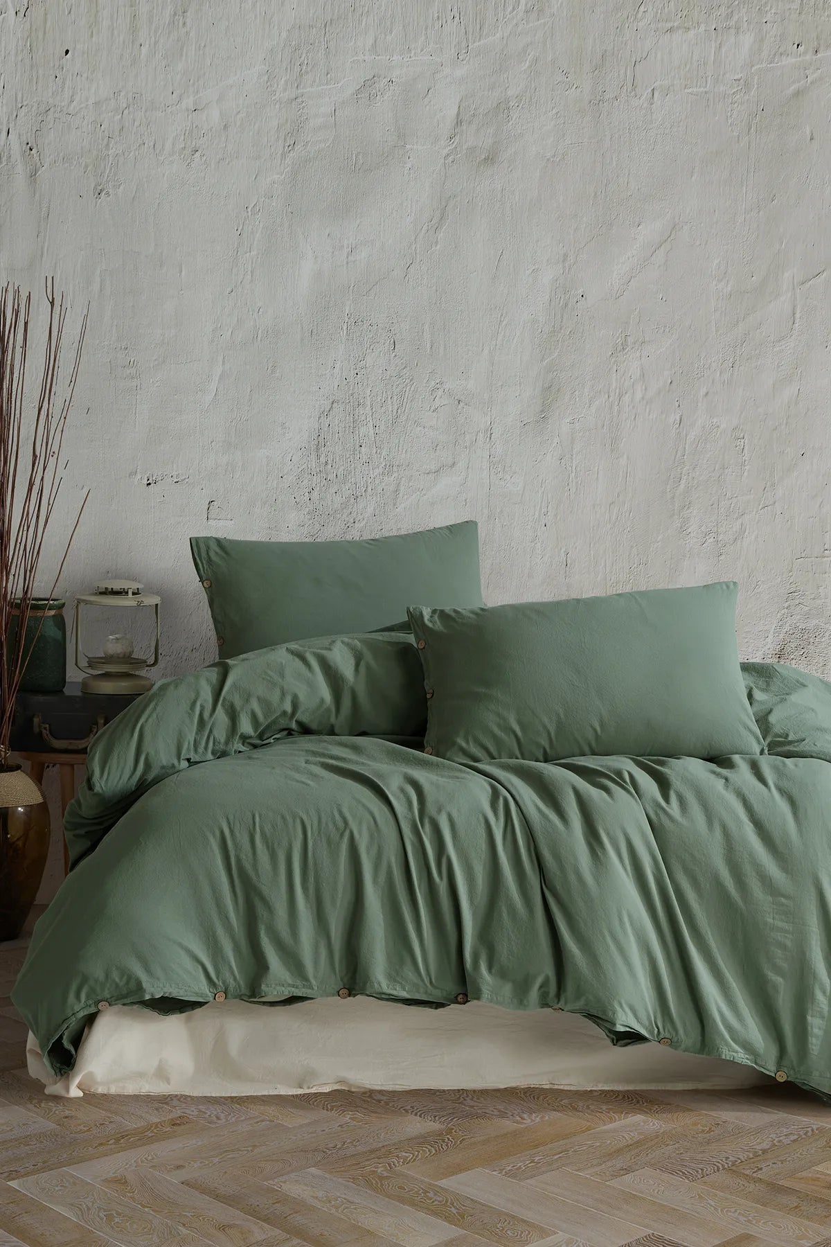 Olivy 100% Cotton Washable Vintage Duvet Cover Set