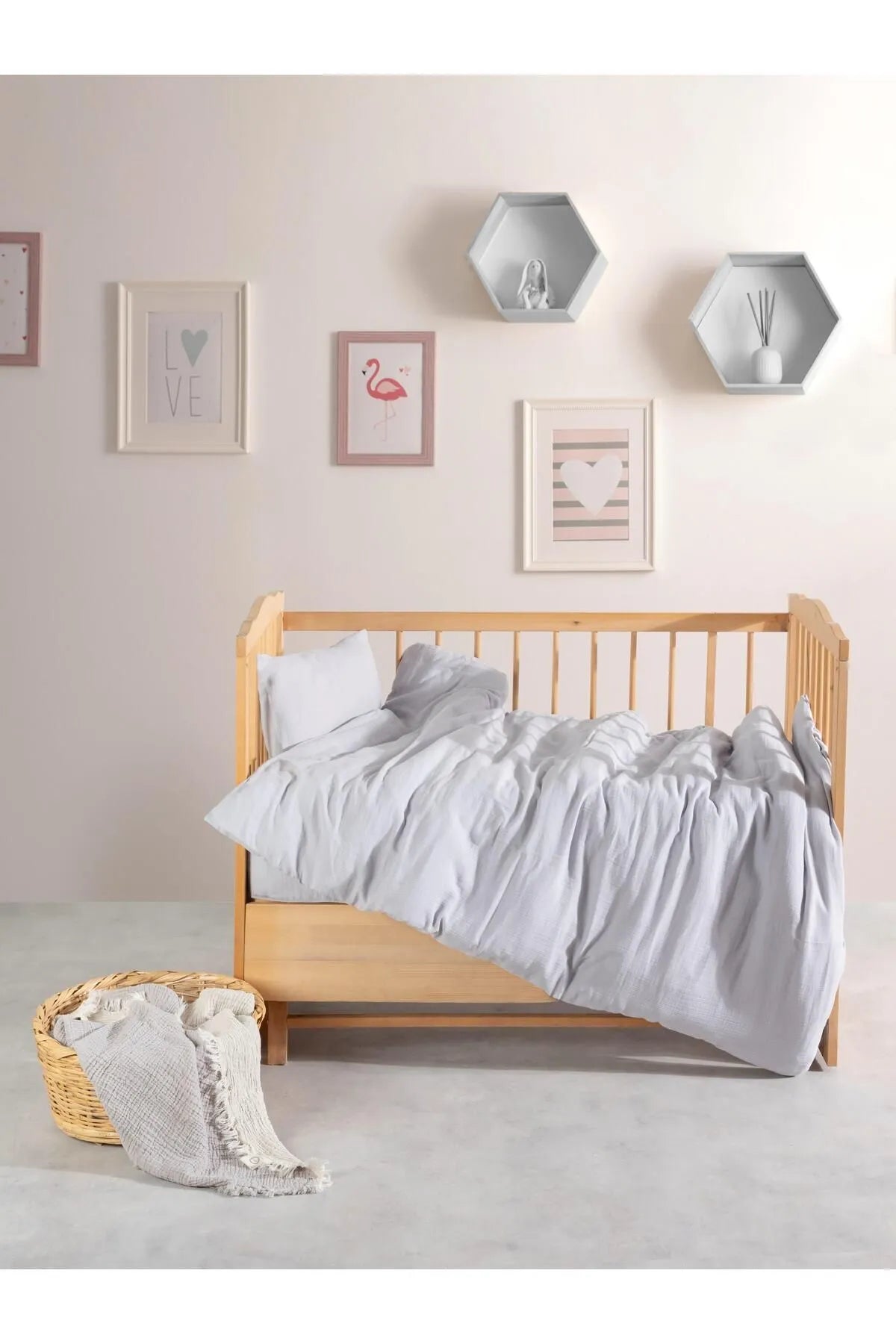Muslin 100% Natural Cotton Baby Duvet Cover Set 100 X 150cm