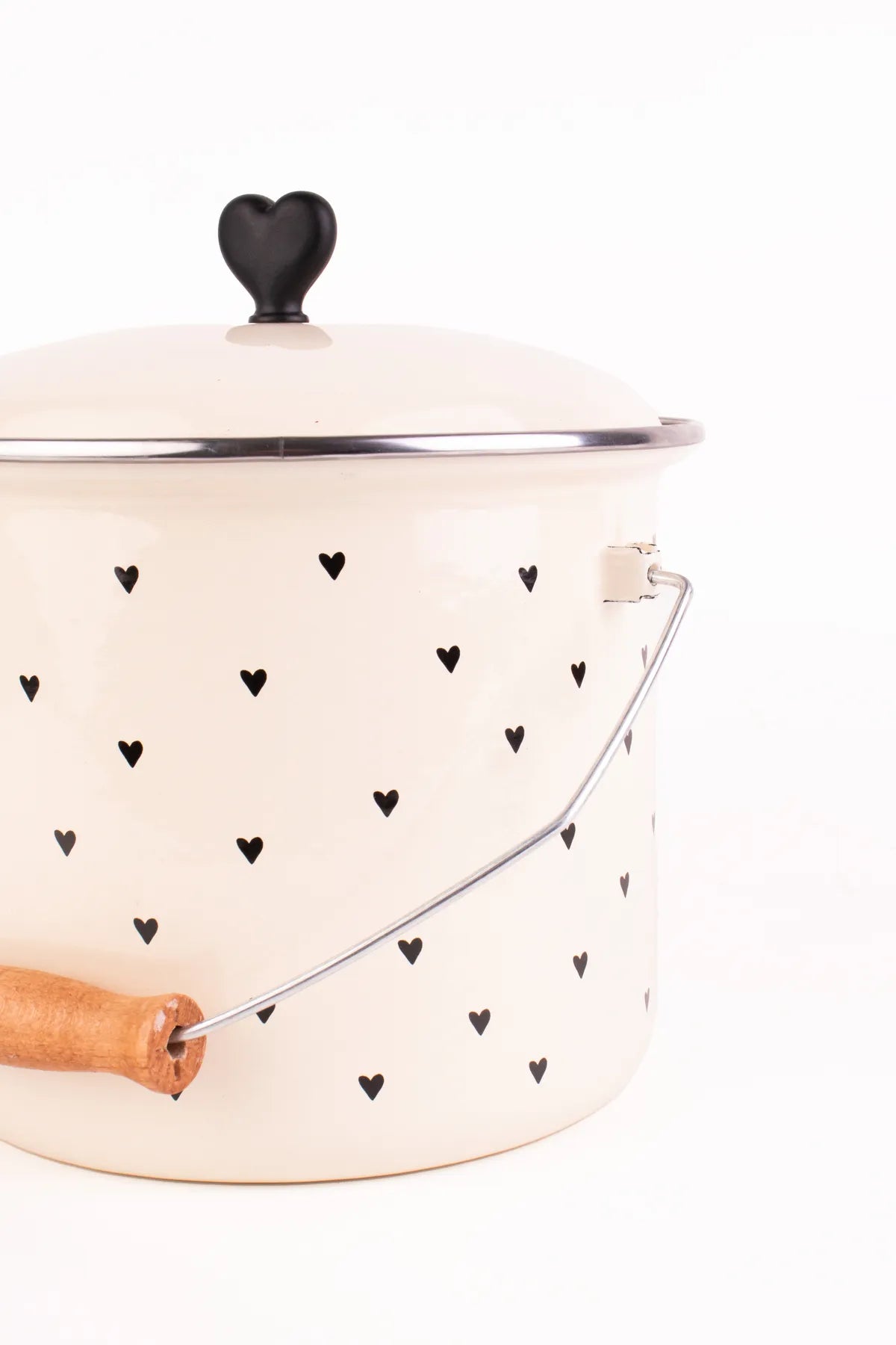 Black Cupid Enamel Bucket 20cm (3Litre)
