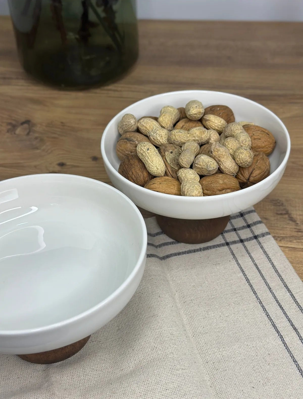 Wooden Legged Porcelain Bowl