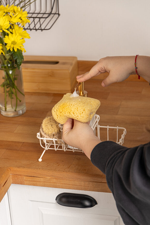 Cremma Single Stand Liquid Soap Dispenser - White, Gold