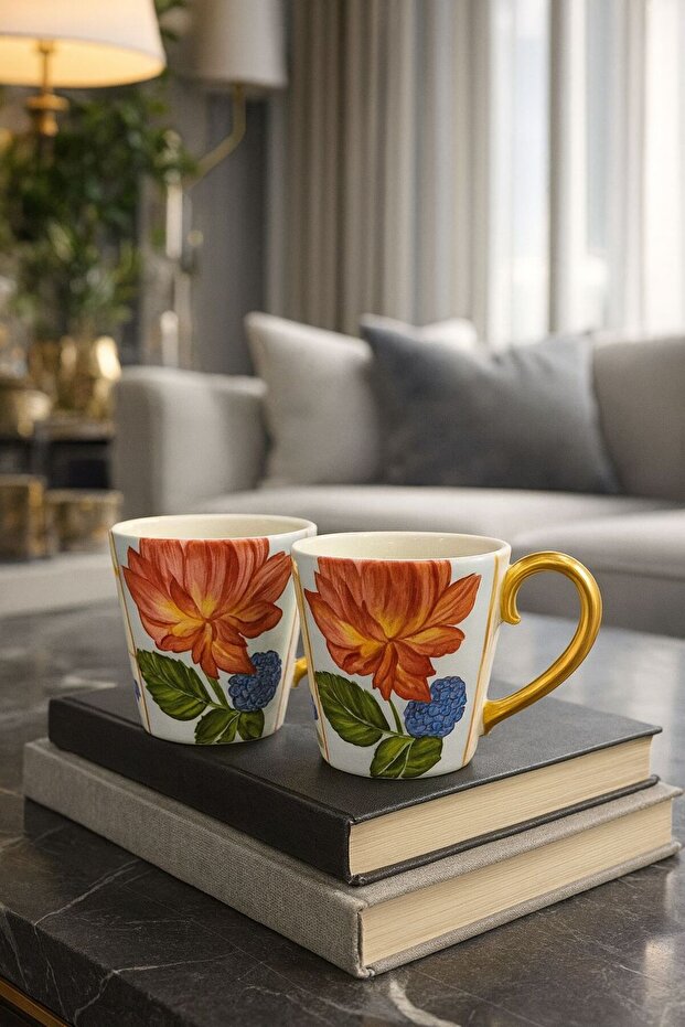 Luxury Grand Flower Mug 2 Piece Set